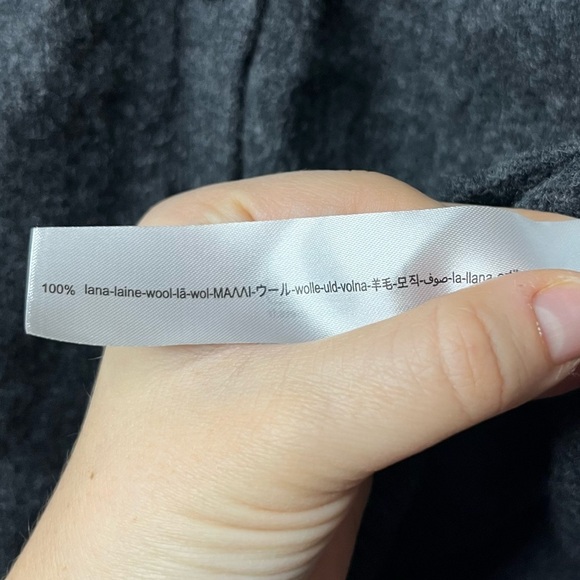 Zara 100% Wool Oversized Preppy Knotted Charcoal Grey Warm Cozy Sweater Cardigan - Picture 10 of 12